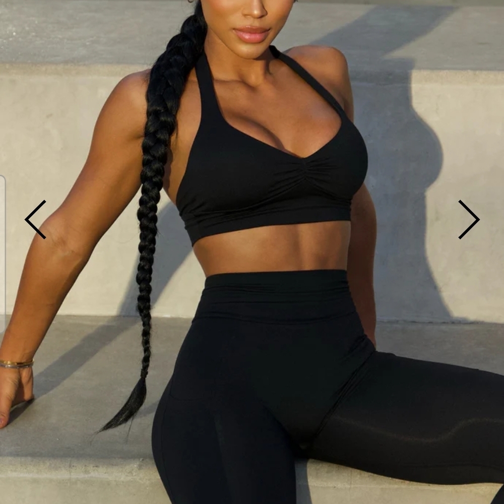 Bombshell Sportswear Black Sports Bra and Leggings Only - Picture 1 of 3
